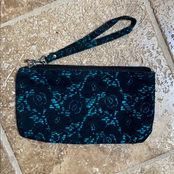 Handbags - Green and Black Lace Wristlet
